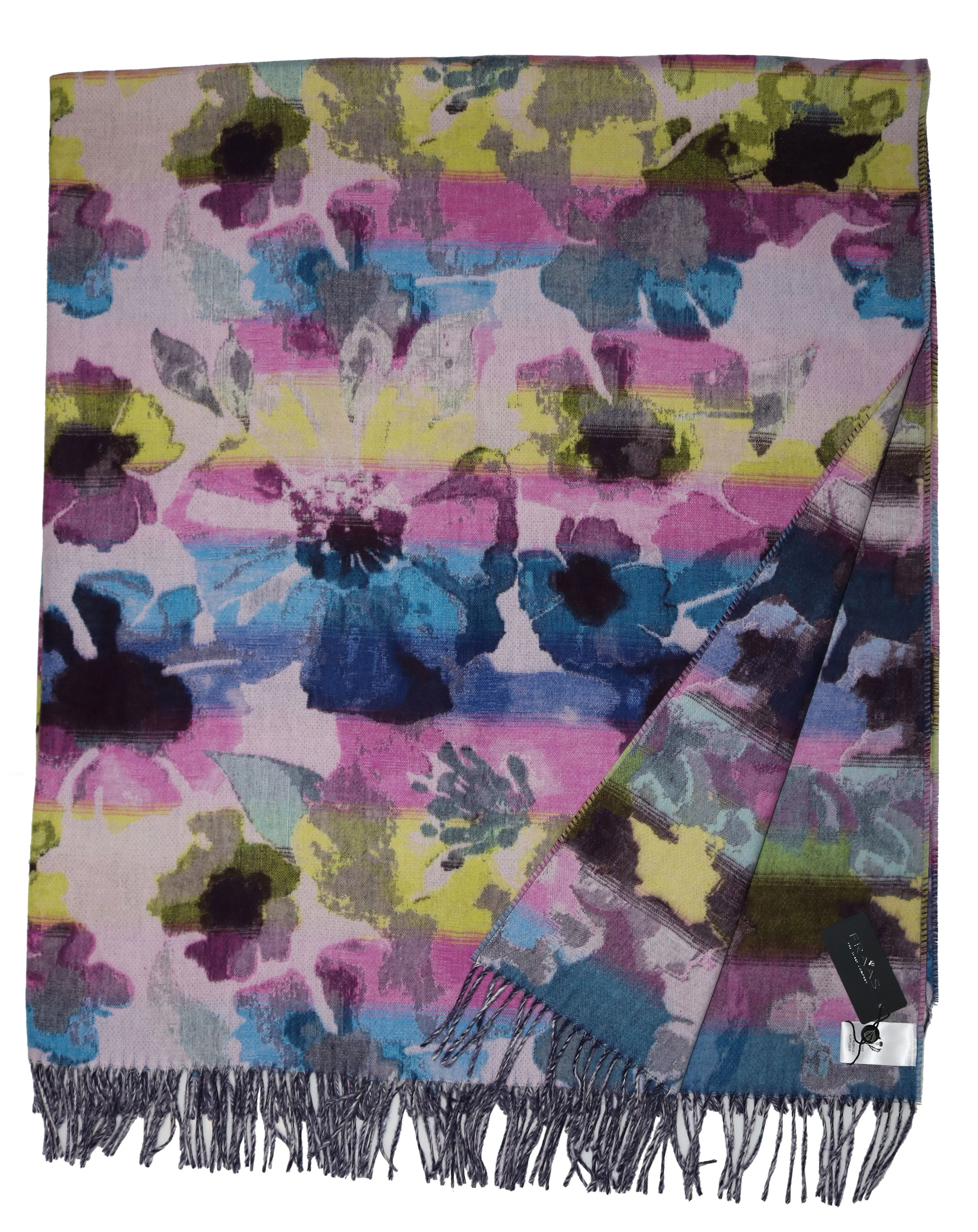 Watercolor Floral Woven Cashmink Throw